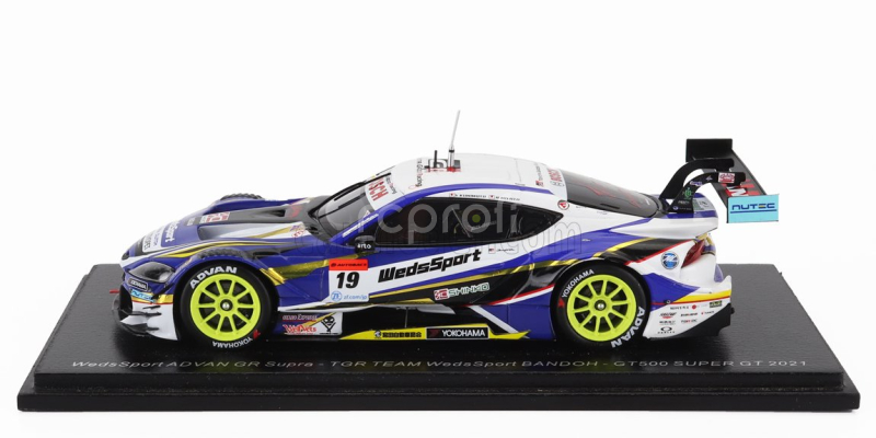 Spark-model Toyota Supra Gr Team Wedssport Bandoh N 19 Gt500 Class Super Gt 2021 Yuji Kunimoto - Ritomo Miyata 1:43 Modrá Bílá Žlutá