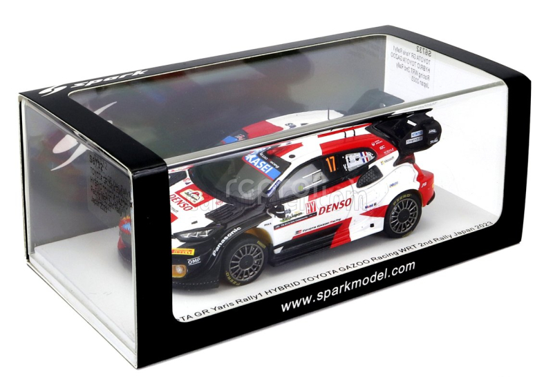 Spark-model Toyota Yaris Gr Hybrid Rally1 Team Toyota Gazoo Racing Wrt N 17 2nd Rally Japan 2023 Sebastian Ogier - Vincent Landais 1:43 Bílá Červená Černá