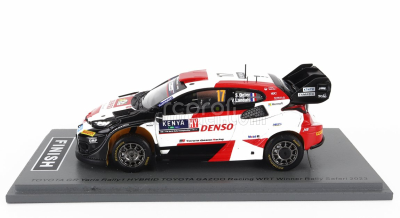 Spark-model Toyota Yaris Gr Hybrid Rally1 Team Toyota Gazoo Racing Wrt N 17 Winner Rally Safari 2023 Sebastian Ogier - Vincent Landais 1:43 Bílá Červená Černá