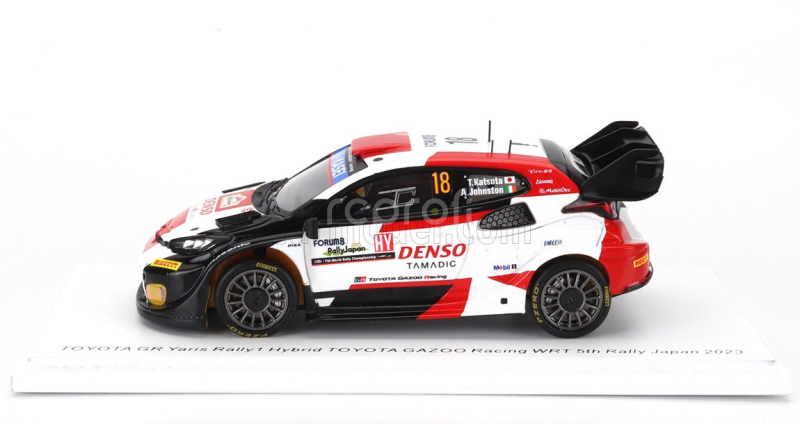 Spark-model Toyota Yaris Gr Hybrid Rally1 Team Toyota Gazoo Racing Wrt N 18 5th Rally Japan 2023 T.katsuta - Aaron Johnston 1:43 Bílá Červená Černá