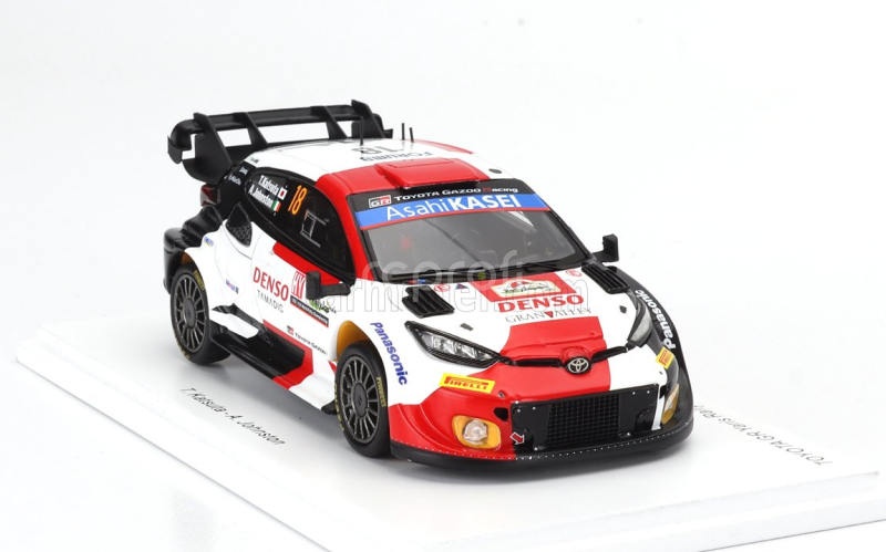 Spark-model Toyota Yaris Gr Hybrid Rally1 Team Toyota Gazoo Racing Wrt N 18 5th Rally Japan 2023 T.katsuta - Aaron Johnston 1:43 Bílá Červená Černá