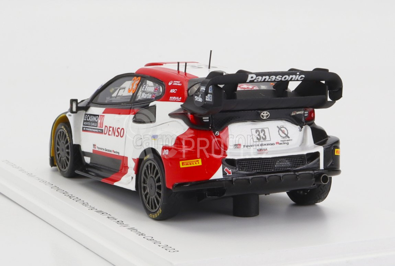 Spark-model Toyota Yaris Gr Hybrid Rally1 Team Toyota Gazoo Racing Wrt N 33 4th Rally Montecarlo 2023 E.evans - S.martin 1:43 Bílá Červená Černá