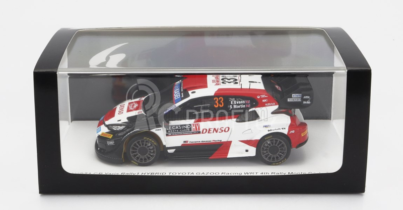 Spark-model Toyota Yaris Gr Hybrid Rally1 Team Toyota Gazoo Racing Wrt N 33 4th Rally Montecarlo 2023 E.evans - S.martin 1:43 Bílá Červená Černá