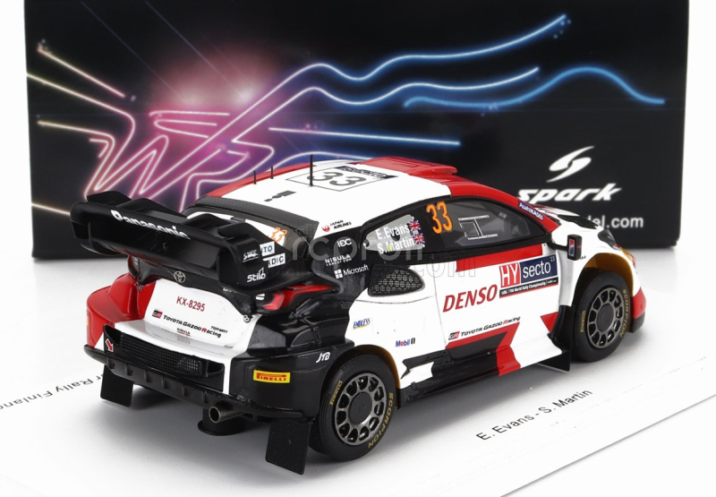 Spark-model Toyota Yaris Gr Hybrid Rally1 Team Toyota Gazoo Racing Wrt N 33 Winner Rally Finland 2023 Elfyn Evans - Scott Martin 1:43 Bílá Červená Černá