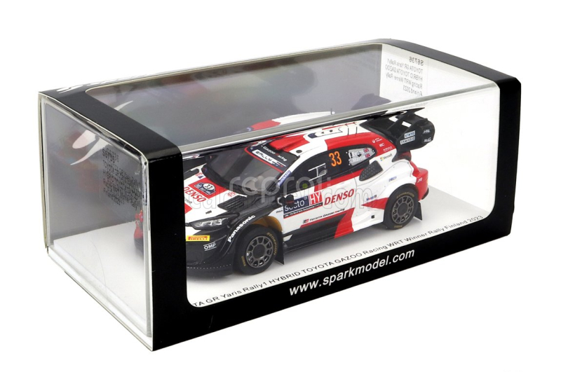 Spark-model Toyota Yaris Gr Hybrid Rally1 Team Toyota Gazoo Racing Wrt N 33 Winner Rally Finland 2023 Elfyn Evans - Scott Martin 1:43 Bílá Červená Černá