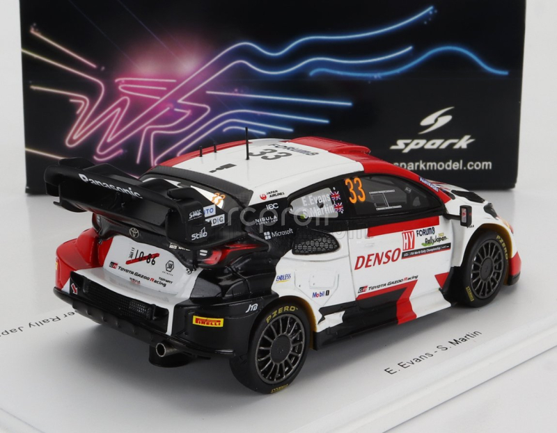 Spark-model Toyota Yaris Gr Hybrid Rally1 Team Toyota Gazoo Racing Wrt N 33 Winner Rally Japan 2023 Elfyn Evans - Scott Martin 1:43 Bílá Červená Černá