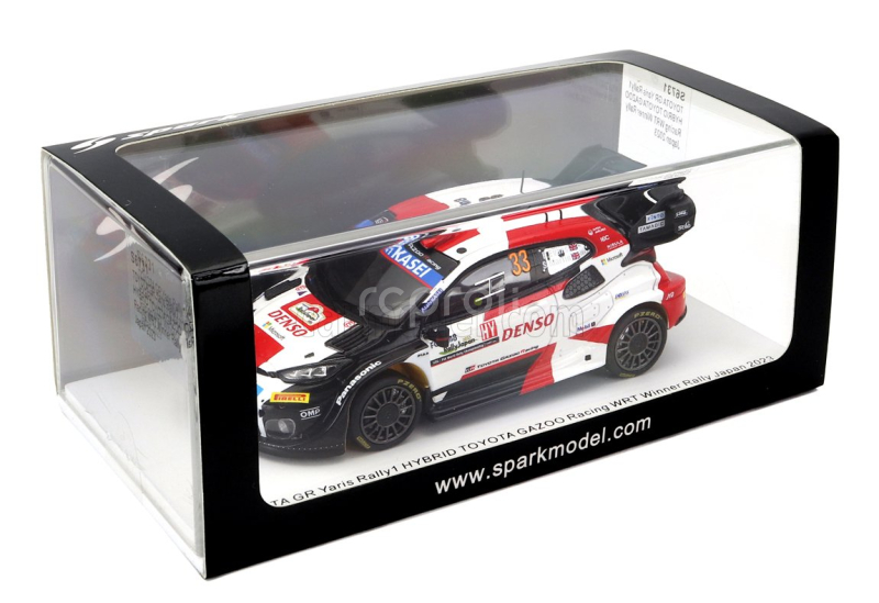 Spark-model Toyota Yaris Gr Hybrid Rally1 Team Toyota Gazoo Racing Wrt N 33 Winner Rally Japan 2023 Elfyn Evans - Scott Martin 1:43 Bílá Červená Černá