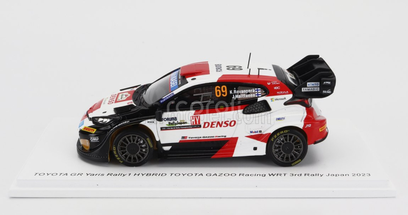Spark-model Toyota Yaris Gr Hybrid Rally1 Team Toyota Gazoo Racing Wrt N 69 3rd Rally Japan 2023 Kalle Rovanpera - Jonne Halttunen 1:43 Bílá Červená Černá
