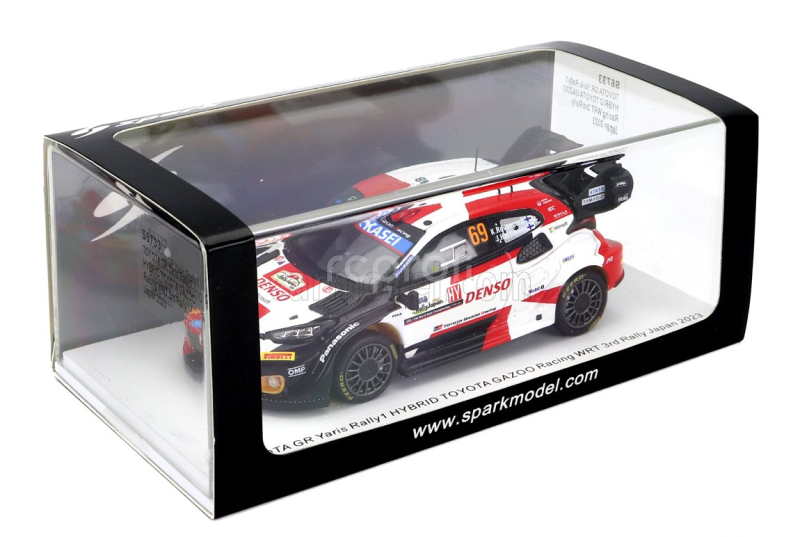 Spark-model Toyota Yaris Gr Hybrid Rally1 Team Toyota Gazoo Racing Wrt N 69 3rd Rally Japan 2023 Kalle Rovanpera - Jonne Halttunen 1:43 Bílá Červená Černá