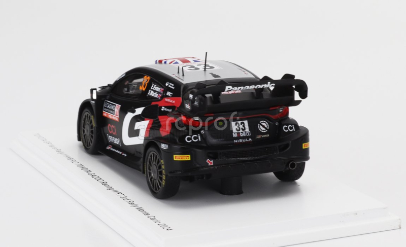 Spark-model Toyota Yaris Gr Rally1 Hybrid Team Toyota Gazoo Racing Wrt N 33 3rd Rally Montecarlo 2024 Elfyn Evans - Martin Scott 1:43 Černá Bílá