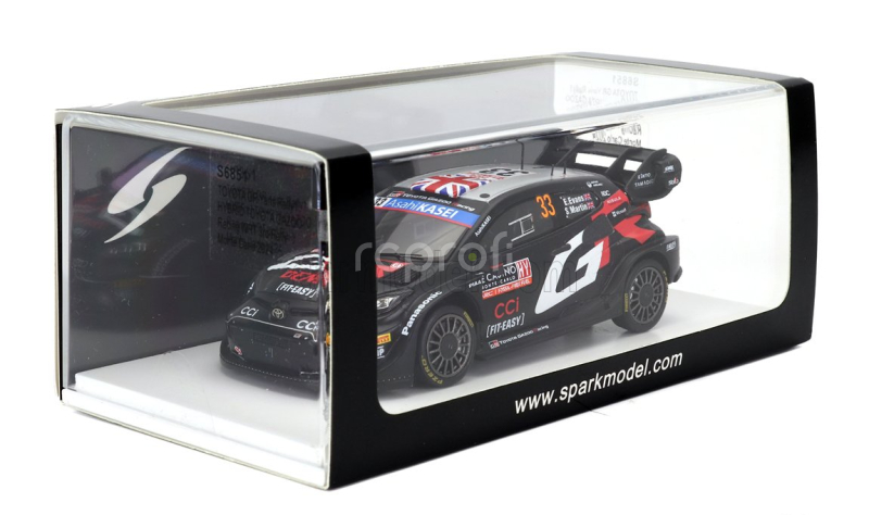 Spark-model Toyota Yaris Gr Rally1 Hybrid Team Toyota Gazoo Racing Wrt N 33 3rd Rally Montecarlo 2024 Elfyn Evans - Martin Scott 1:43 Černá Bílá