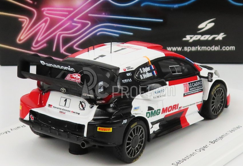 Spark-model Toyota Yaris Gr Rally1 Team Toyota Gazoo Racing Wrt N 1 2nd Rally Montecarlo 2022 Sebastian Ogier - Benjamin Veillas 1:43 Bílá Červená Černá