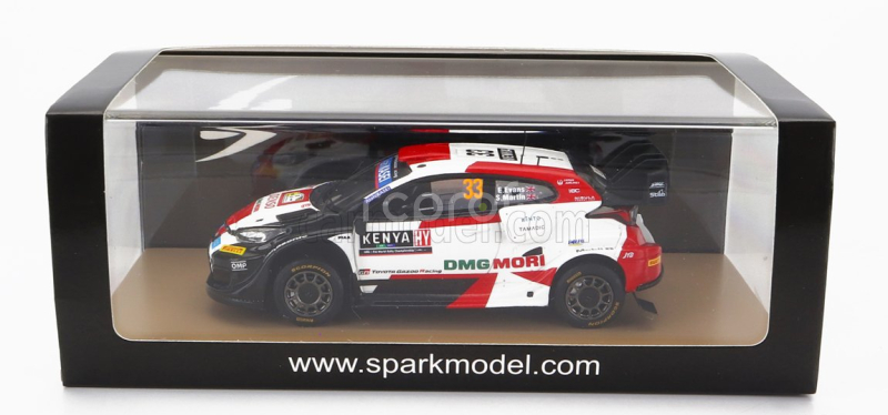 Spark-model Toyota Yaris Gr Rally1 Team Toyota Gazoo Racing Wrt N 33 2nd Rally Safari Kenya 2022 E.evans - S.martin 1:43 Bílá Červená