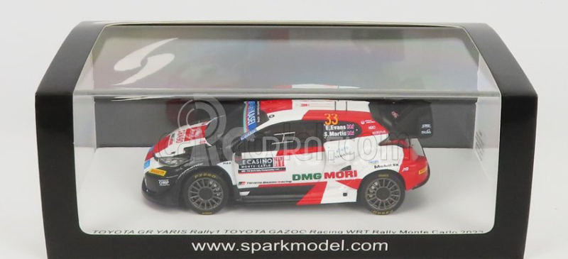 Spark-model Toyota Yaris Gr Rally1 Team Toyota Gazoo Racing Wrt N 33 Rally Montecarlo 2022 E.evans - S.martin 1:43 Bílá Červená Černá