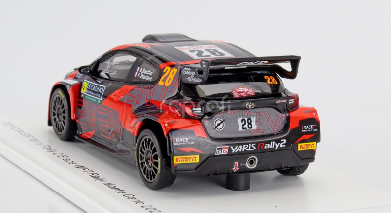 Spark-model Toyota Yaris Gr Rally2 Team Erace Racing N 28 Rally Montecarlo 2024 Bryan Bouffier - Frederic Vauclare 1:43 Stříbrná Červená Černá