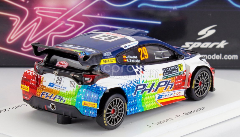 Spark-model Toyota Yaris Gr Rally2 Team N 29 7th Rc2 Rally Montecarlo 2024 Jan Solans - Rodrigo Sanjuan De Eusebio 1:43 Bílá Černá