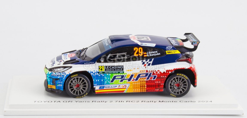 Spark-model Toyota Yaris Gr Rally2 Team N 29 7th Rc2 Rally Montecarlo 2024 Jan Solans - Rodrigo Sanjuan De Eusebio 1:43 Bílá Černá