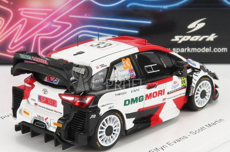 Spark-model Toyota Yaris Wrc N 33 2nd Rally Croatia 2021 E.evans - S.martin 1:43 Bílá Červená Černá