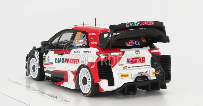 Spark-model Toyota Yaris Wrc N 33 2nd Rally Croatia 2021 E.evans - S.martin 1:43 Bílá Červená Černá