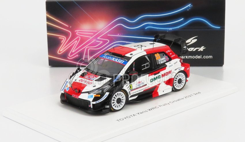 Spark-model Toyota Yaris Wrc N 33 2nd Rally Croatia 2021 E.evans - S.martin 1:43 Bílá Červená Černá