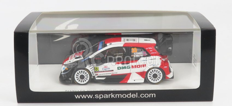 Spark-model Toyota Yaris Wrc N 33 2nd Rally Croatia 2021 E.evans - S.martin 1:43 Bílá Červená Černá