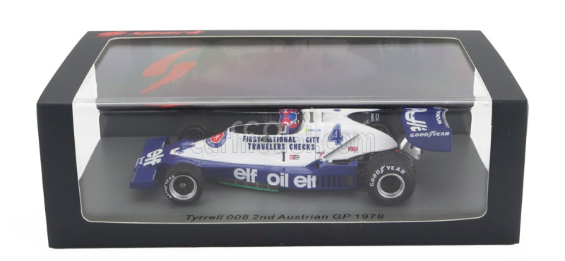 Spark-model Tyrrell F1  008 N 4 2nd Austrian Gp 1978 P.depailler 1:43 Modrá Bílá