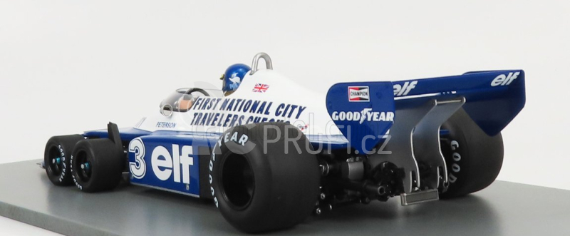Spark-model Tyrrell F1  P34 Elf N 3 6th Italian Gp Monza 1977 R.peterson 1:18 Modrá Bílá