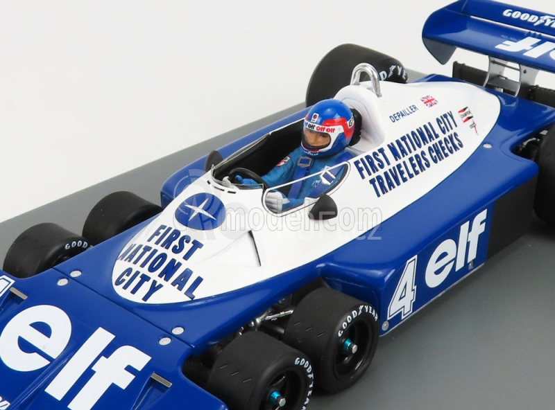 Spark-model Tyrrell F1  P34 Elf N 4 3rd South African Gp 1977 P.depailler 1:18 Modrá Bílá