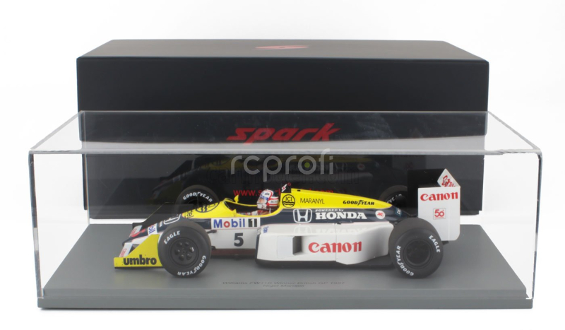 Spark-model Williams F1  Fw11b Honda N 5 Winner British Gp 1987 Nigel Mansell 1:18 Modrá Žlutá Bílá
