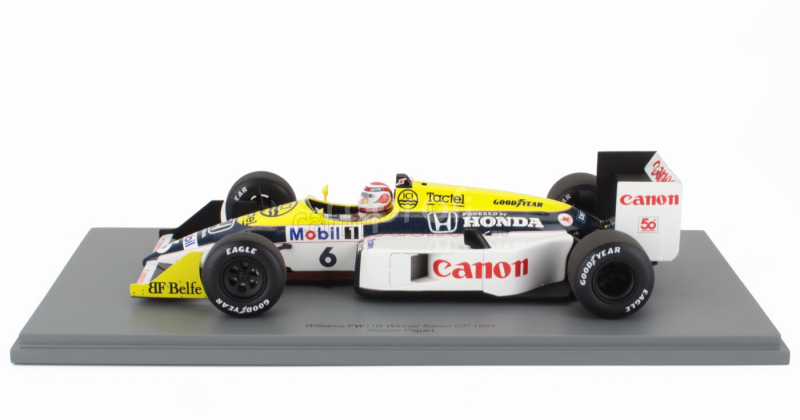 Spark-model Williams F1  Fw11b Honda N 6 World Champion Winner Gp Monza Italy 1987 Nelson Piquet 1:18 Modrá Žlutá Bílá