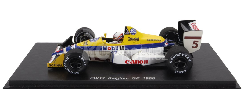 Spark-model Williams F1  Fw12 N 5 Belgium Gp 1988 Martin Brundle 1:43 Bílá Žlutá Modrá