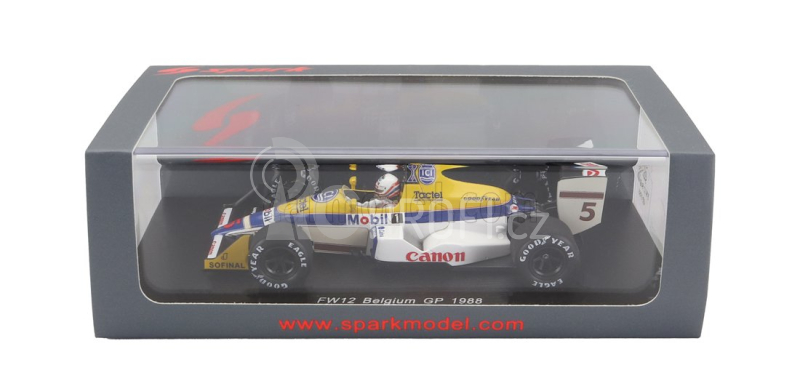 Spark-model Williams F1  Fw12 N 5 Belgium Gp 1988 Martin Brundle 1:43 Bílá Žlutá Modrá