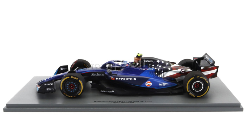 Spark-model Williams F1  Fw45 Team Williams Racing Gulf N 2 Austin Usa Gp 2023 Logan Sargeant 1:18 Blue