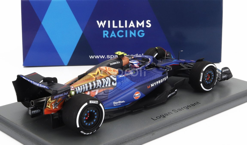 Spark-model Williams F1  Fw45 Team Williams Racing Gulf N 2 Las Vegas Usa Gp 2023 Logan Sargeant 1:43 Modrá Černá Zlatá
