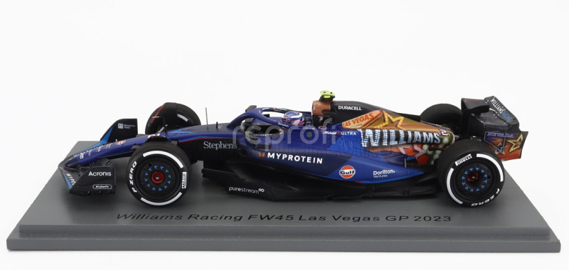 Spark-model Williams F1  Fw45 Team Williams Racing Gulf N 2 Las Vegas Usa Gp 2023 Logan Sargeant 1:43 Modrá Černá Zlatá