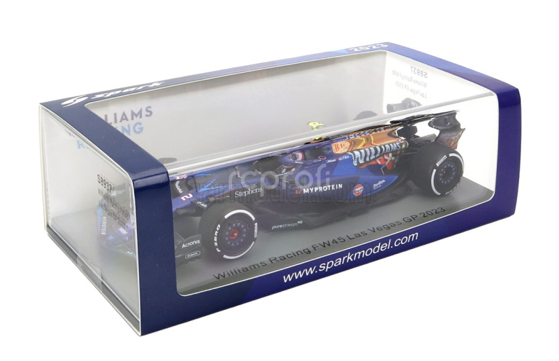 Spark-model Williams F1  Fw45 Team Williams Racing Gulf N 2 Las Vegas Usa Gp 2023 Logan Sargeant 1:43 Modrá Černá Zlatá