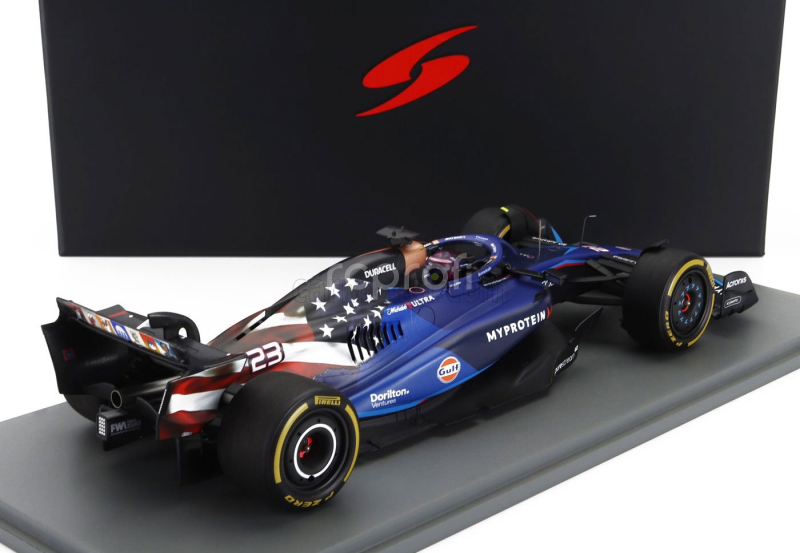Spark-model Williams F1  Fw45 Team Williams Racing Gulf N 23 Austin Usa Gp 2023 Alexander Albon 1:18 Blue