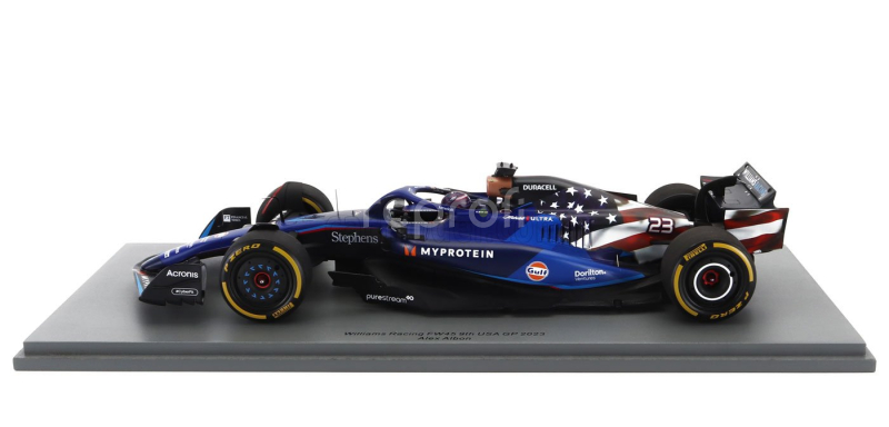 Spark-model Williams F1  Fw45 Team Williams Racing Gulf N 23 Austin Usa Gp 2023 Alexander Albon 1:18 Blue
