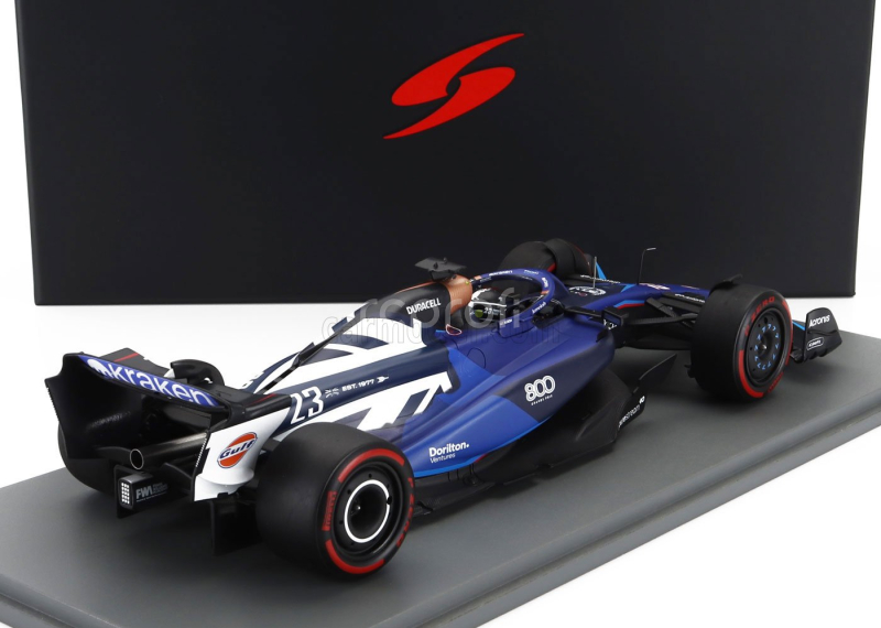 Spark-model Williams F1  Fw45 Team Williams Racing N 23 (800th Gp) British Gp 2023 Alexander Albon 1:18 Blue