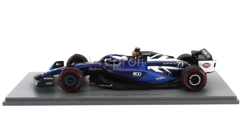 Spark-model Williams F1  Fw45 Team Williams Racing N 23 (800th Gp) British Gp 2023 Alexander Albon 1:18 Blue