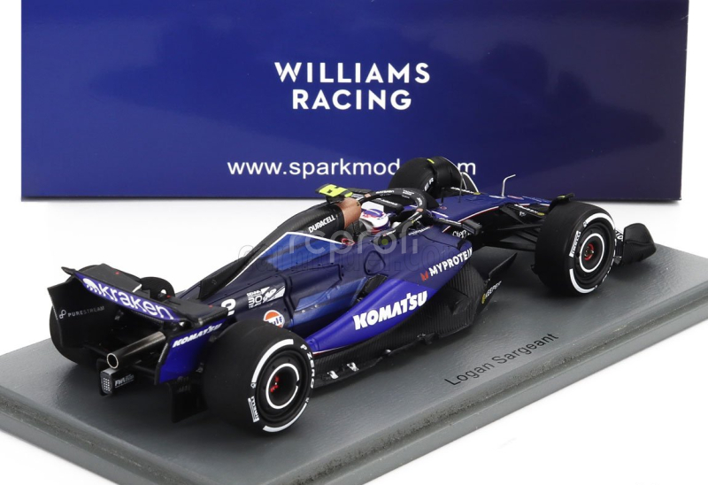 Spark-model Williams F1  Fw46 Team Williams Racing N 2 Emilia Romagna Italy Gp 2024 Logan Sargeant 1:43 2 Tóny Modré