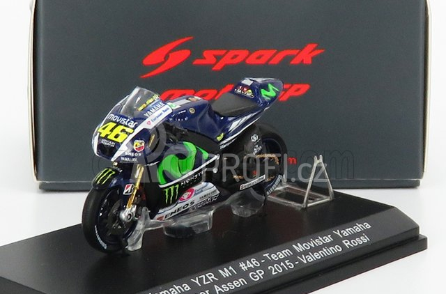 Spark-model Yamaha Yzr-m1 Team Yamaha Factory Racing N 46 Winner Motogp Assen 2015 Valentino Rossi 1:43 Modrá Met Bílá