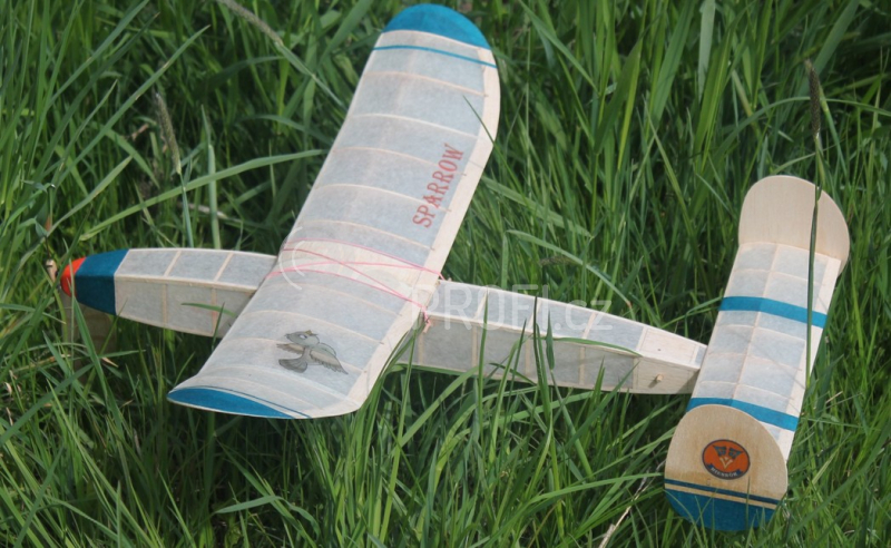 Sparrow stavebnice modelu na gum. pohon rozp. 495mm Hiesb.