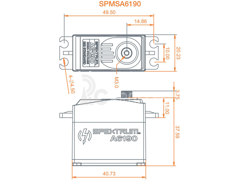 Spektrum servo A6190 8.3kg.cm 0.13s/60° MG HV