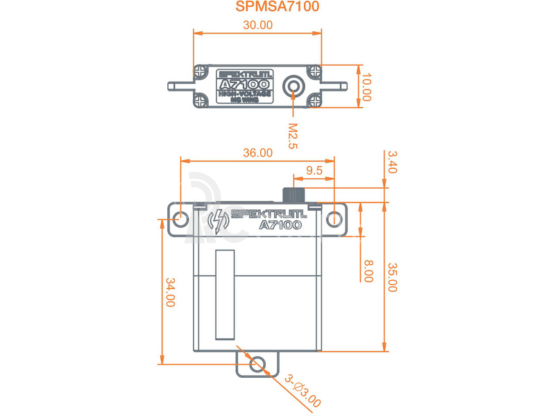 Spektrum servo A7100 8.3kg.cm 0.078s/60° úzké MT/M