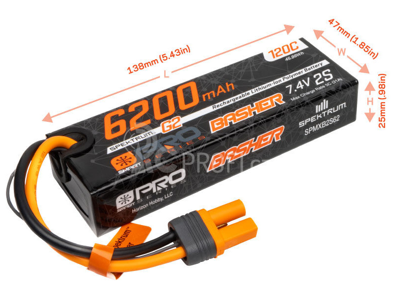 Spektrum Smart G2 Pro LiPo 7.4V 6200mAh 120C IC5