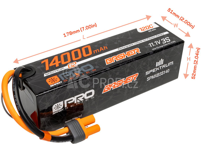 Spektrum Smart LiPo 11.1V 14000mAh 120C Smart G2 Pro Basher IC5