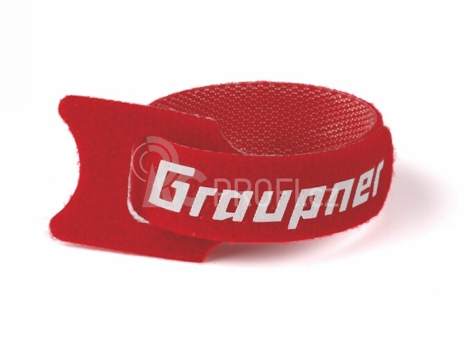Stahovací pásek suchým zipem 150mm GRAUPNER , červený (10ks)