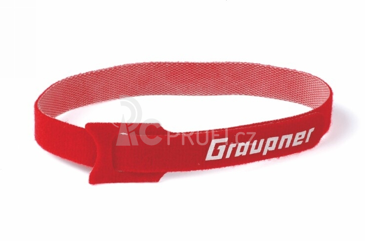 Stahovací pásek suchým zipem 300mm GRAUPNER , červený (10 ks)