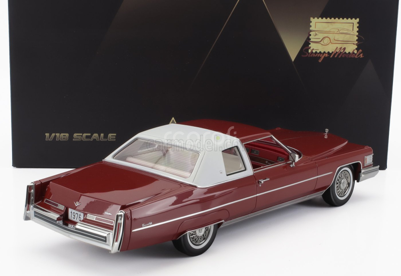 Stamp-models Cadillac Coupe De Ville 1976 1:18 Červená Bílá